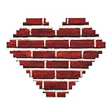 Mattone Rosso Pietra Stampa Art Mattone Puzzle A Forma di Cuore FAI DA TE Building Blocks Set 3D Puzzle Decorazione Della Casa 82 Pezzi