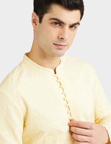 Image of Symbol Premium Men Cotton Embroidered Long Kurta