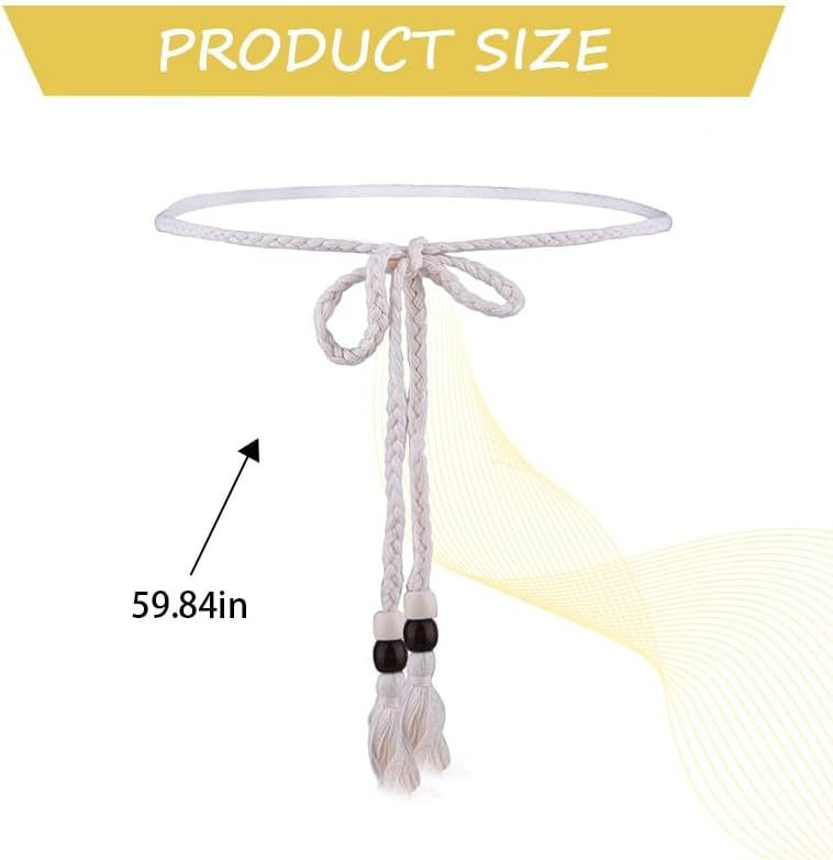 Boho Wooden Bead Waist Belt for Women Adjustable Bohemian Rope Belt forSummer Beach Accessories - Image 3
