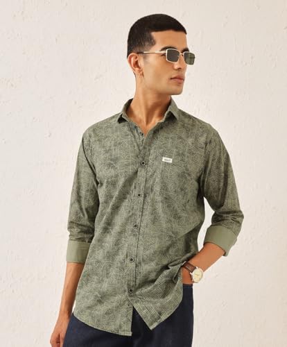 Image of Majestic Man Stylish Geomatric Print Casual Shirt - Pure Cotton| Full Sleeve | Trendy & Comfortable