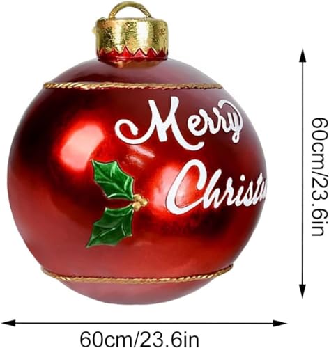 Giant Inflatable Christmas Ball - 23.6 Inch/60cm PVC Outdoor Christmas Bauble Decoration for Xmas Yard, Garden, Patio (1PCS) - Image 3