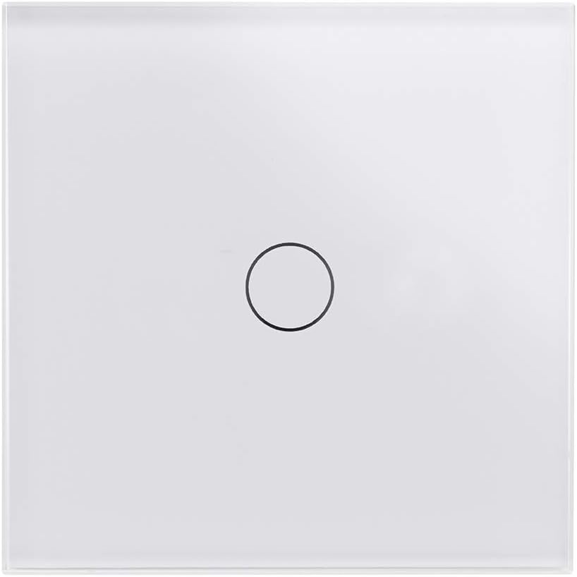 RetrotouchStunning Innovative Designer Range 1-Gang 1-Way Touch Light Switch, White Glass