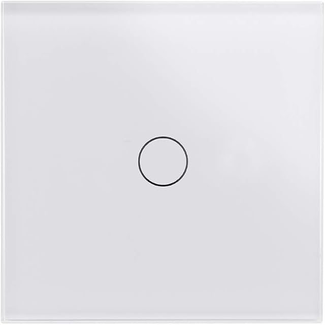 Retrotouch Stunning Innovative Designer Range 1-Gang 1-Way Touch Light Switch, White Glass