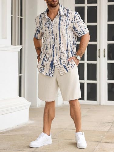 Image of Lymio Shirt for Men| Men's Shirt Abstract Printed Button Down - Slim Fit Casual Wear | Short Sleeve & Breathable | Trendy Beach & Holiday Ready (Packs Also Available) (Tiedite)