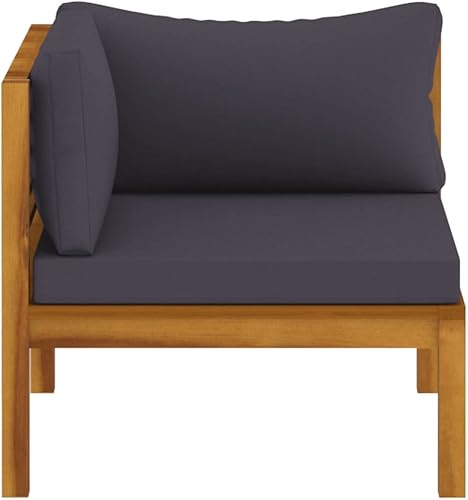 Miniatura 4 de KTHLBRH Sofá de salón seccional, sofá esquinero seccional con cojines gris oscuro, madera de acacia maciza para sala de estar, apartamento,