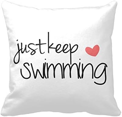 Just Keep Swimming cushion cover 18 x 18 square pillow 18