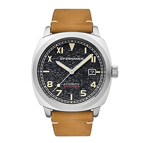 Spinnaker Herren 42mm Hull California Automatik Granite Black 3-Zeiger-Uhr mit Echtlederarmband SP-5071-01