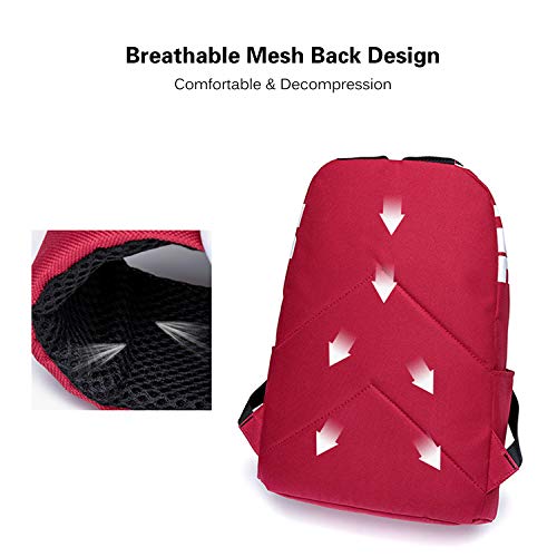 FANDARE Unisex Rugzak Schoolrugzakken Schooltassen Heren Dames Schulrucksack Schulranzen voor 15.6 inch Laptop reizen Schooltas Daypacks Polyester Zwart - Image 5