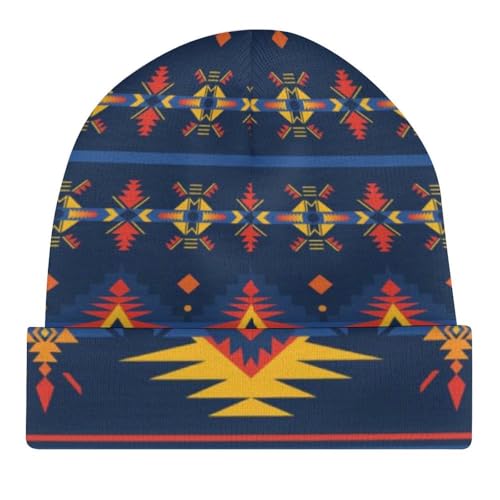 Native American Pattern Kids Beanie Hat for for Girls Boys Children Cap Winter Knitted Chemo Cancer Headwear Accessories Gifts Decoration Black4