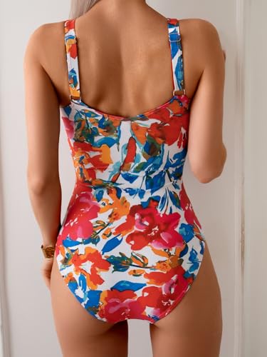 One Piece Swimsuit Tummy Control Bathing Suit for Women Ruched Slimming Swim Suit Modest Push Up Swimwear3