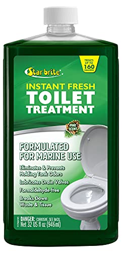 STAR BRITE Instant Fresh Toilet Treatment Concentrate - Eliminates & Prevents Holding Tank Odors - Biodegradable Pine Scent - 32 OZ (071734)
