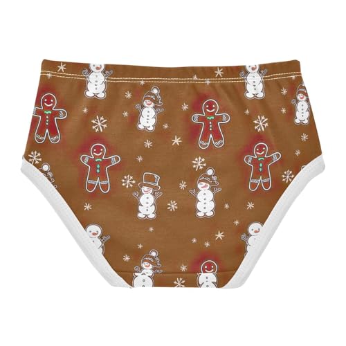 Cute Snowman Gingerbread Cookies Brown Toddler Underwear Custom 2t Cotton Cute Panties Girl Durable Undies Kids Briefs2