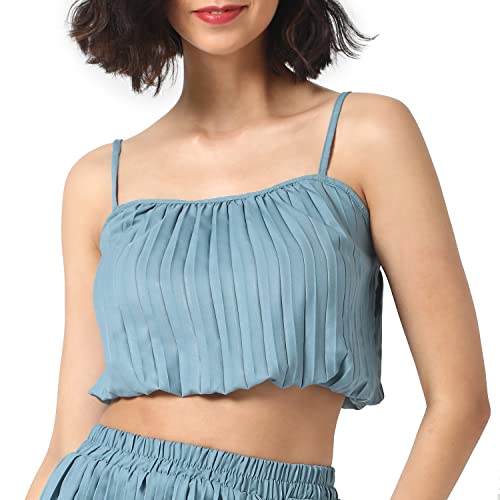 Image of Campus Sutra Women Solid Stylish Casual Co-Ord Set (Skirt &