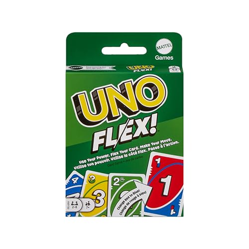 Mattel Games UNO Flex UNO Kartenspiel für die Familie mehr Abwechslung durch Powerkarten Perfekt als Kinderspiel Reisespiel oder Spiel für Erwachsene für 2-10 Spieler ab 7 Jahren HMY99