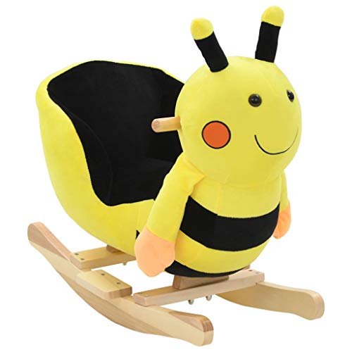 vidaXL Schaukeltier Hummel Plüsch Schaukelpferd Kinder Baby Schaukelspielzeug