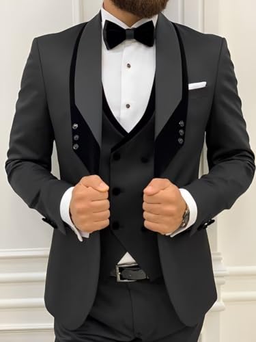 Men's Suit Wedding Jacket Pants Vest Bow Tie 4-Piece Set Formal Party Dress Fashion Tuxedo for Male2