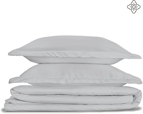 Miniatura 2 de BIOWEAVES Juego de funda de edredón 100 % algodón orgánico matrimonialqueen, 3 piezas, tejido satinado de 300 hilos, funda de edredón con