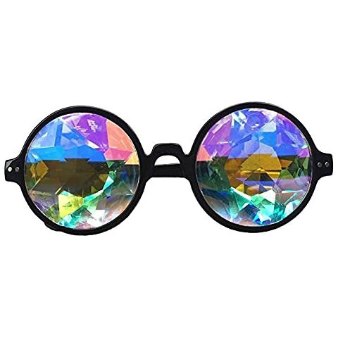 ZAIQUN Kaleidoscope Glasses Rainbow Sunglasses Women Men Rave Party Festival Glasses Kaleidoscope Goggles Cover