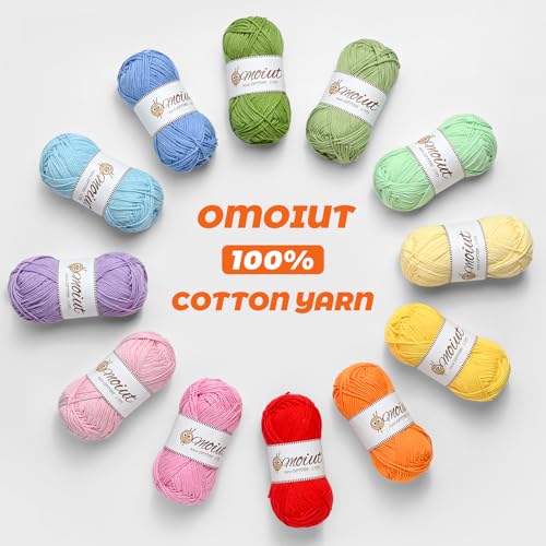 Image of 3 Pack Cotton Yarn for Crocheting, Baby Yarn for Crocheting Soft, 393yds / 5.29oz Fluffy Amigurumi Crochet Yarn, 5 Ply 100% Milk Cotton Yarn for Puzzle、Socks、Clothes(3 Khaki)