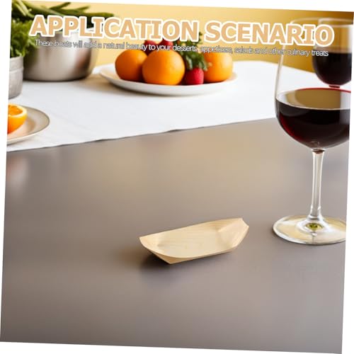 Platos descartables forma bote madera sintética 150 unid miniatura 4
