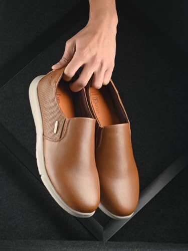 Image of egoss Platinum Premium Genuine Leather Sneaker Casual Shoes for Men, Durable, Comfortable & Versatile Design, Ideal for Work, Events & Everyday Wear