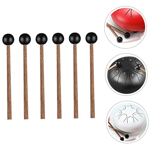 Abaodam 5sets 15 pares de baquetas negras de madera de nogal para práctica de tambor de lengüeta miniatura 3