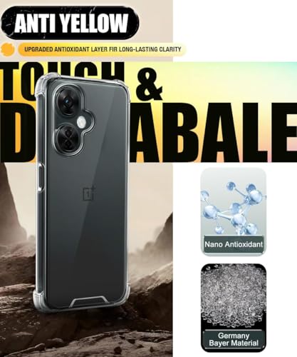 Image of JANAK RAJ Raise Corner - Ultra Hybrid Crystal Clear Back Case Cover Compatible with OnePlus Nord CE 3 Lite / 1+ CE3 Lite /Oppo K11x 5G | Tough 360 Bumper Protection Rugged Shockproof Design - Clear