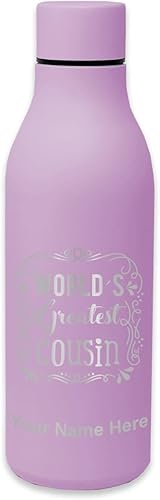 Miniatura 12 de LaserGram Botella de agua de acero inoxidable de doble pared, primo más grande del mundo, grabado personalizado incluido Azul