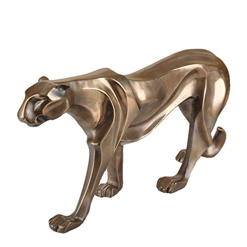 Statue animal guépard figurine de 44 cm art bronze