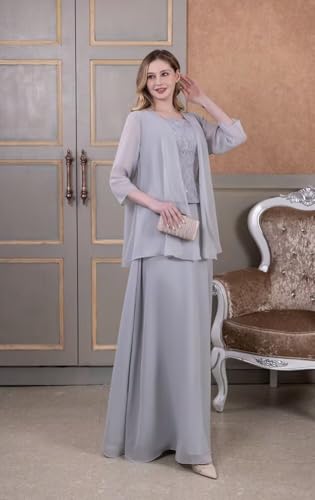 2 Pieces Mother of The Bride Dresses with Jacket Long Formal Evening Gowns for Women Mother of The Groom Dress3