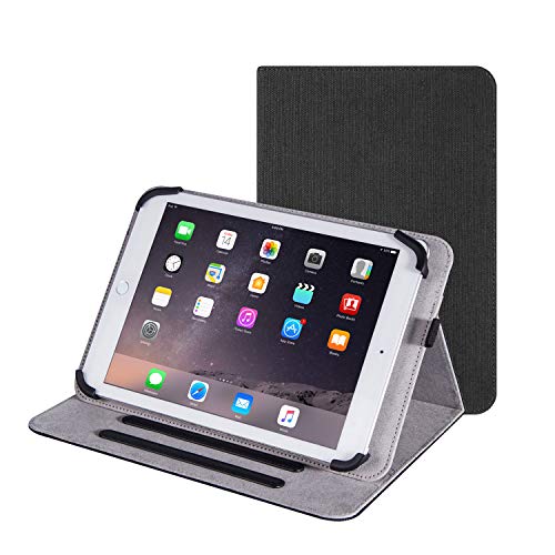 10.1 Universal Hemp Case Stand Cover Compatible with Samsung Galaxy Tab S7 11" S4 A7 10.4" ipad Air Allview Viva 1003G Microsoft 10.5" Support 9.7 up to 10.8 inch Tablet (Black)