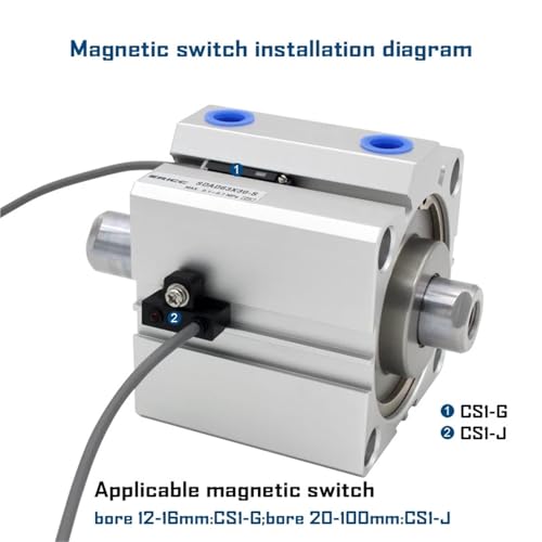 Cylindre compact double tige SDAD25 pour automatisation industrielle