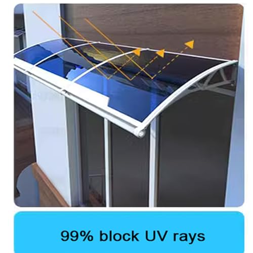 Auvent de porte polycarbonate bleu abri de porche moderne - 6