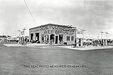 OnlyClassics 1953 Chevron Gas Station 12x18 Photo AUTOMOBILIA CAR Pump Englewood CO Americana