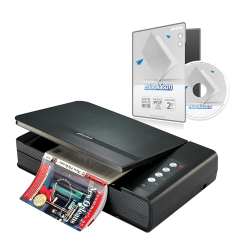Plustek High Speed CCD Book Scanner - 2mm Book Edge for Personal Library and Classroom,Convert to ePUB/PDF/Searchable PDF,for Windows 7/8/10/11