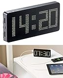 Ideal für Smartphone, Tablet-PC u.v.m. • Lädt bis zu 2 Geräte gleichzeitig mit bis zu 2,1 A • Ideal für jede Reise dank integriertem Wecker • Zeigt Uhrzeit, Datum, Akkustand und Wunschtext an • Wunschtext per App für iOS