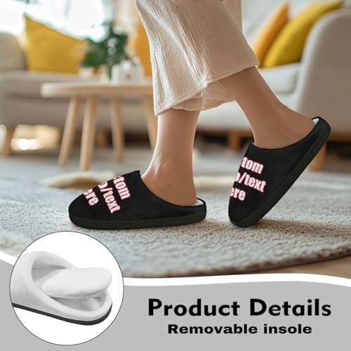 Custom Plush Slippers Men Women Boy Girl Cotton Shoes Cozy Customized Photo Text Keep Warm Slipper House Family Footwear Gifts2