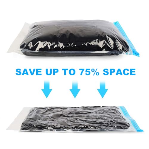 Compression Bags - Travel Accessories - 10 Pack Space Saver Bags - No Vacuum or Pump Needed - Vacuum Storage Bags for Travel Essentials - Home Packing-Organizers (Blue)3