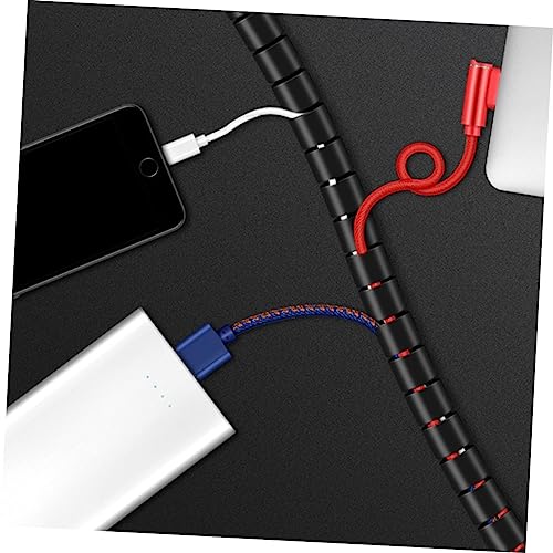 Funda en espiral para cables HOMSFOU organizadora, negra, duradera y resistente para hogar y oficina miniatura 2