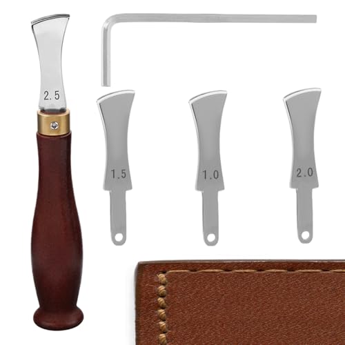 Herramienta Para Rebajar Y Marcar Bordes En | Prensador De Bordes En Acero Inoxidable Para Trabajos En | Con Mango De Madera Y Engranaje Para - Para Principiantes, Talabartería, Carteras, Zapatos, Ci
