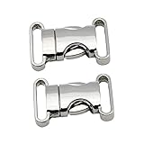 BEBEMOKO 2 hebillas de aleación duraderas para mochila escolar, hebillas de seguridad, diámetro interior de 20 mm, tipo A, color plateado, cierre seguro y fiable para correas de mochila y cinchas,