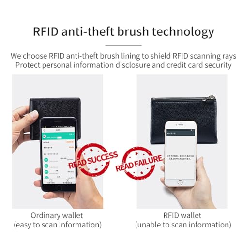 Joyfullygo Unisex Pebble Leather RFID Wallet, Short Soft Leather Coin Card Holder, Multicolor Slim Anti-Theft Bifold Passport Purse, 6-Card Slots & Cash Organizer for Men & Women (Z)4