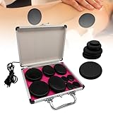 Hot Stone Kit de massage : 9 pierres de massage en basalte dans un coffret chauffant porta...