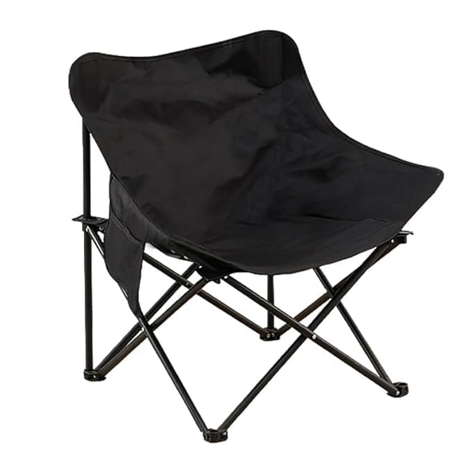 Foldable Camping Chair for Travelling | Portable Folding Chair with Back Rest & Side Pocket | Carbon Steel Frame | Durable Oxford Cloth | Indoor Outdoor Chair for Camping & Hiking (Moon Chair)-image-43