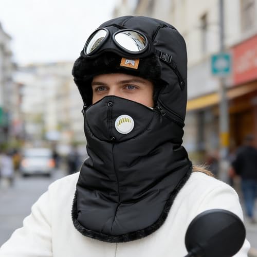 Bonnet d'hiver imperméable avec lunettes intégrées pour le cyclisme et le ski