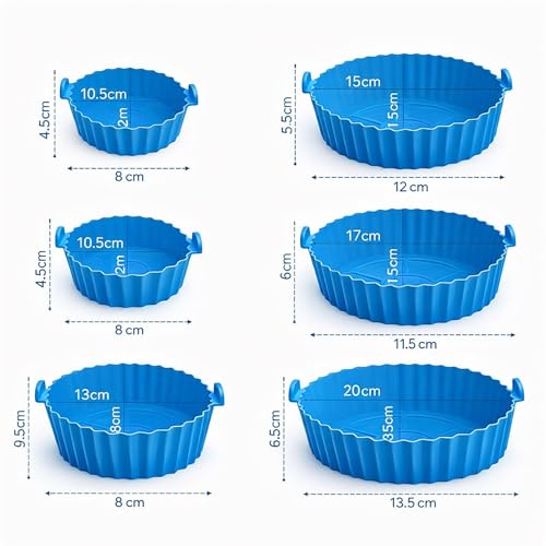 Image of Premium Air Fryer Accessories Combo Pack of 10 Pcs - Reusable Silicone Air Fryer Liners with 500ml Oil Sprayer Bottle, Baking Brush, Spatula & Heat Resistant Clip | Complete Air Fryr Cooking Set