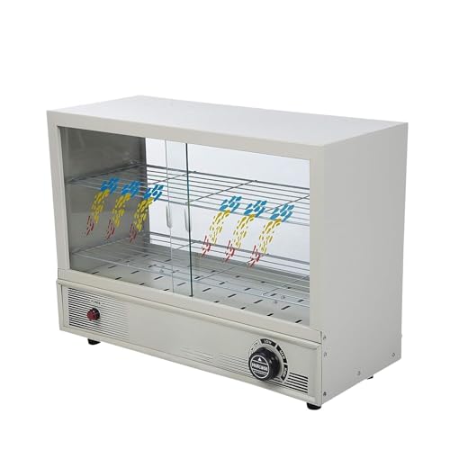 Image of Drumstone (𝟏𝟓 𝐘𝐞𝐚𝐫𝐬 𝐰𝐚𝐫𝐫𝐚𝐧𝐭𝐲) 650W Commercial Food Warmer | Hot Case Display with Dual Sliding Glass, Teflon-Coated Interior | Keeps Patties, Snacks, Bakery Items Warm & Fresh