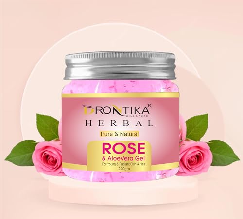 Image of Herbal Rose Multipurpose Gel for Skin & Hair | Made with Hyaluronic Acid, Hibiscus, Aloe Vera and Rose | Provides Hydration & Calms Skin | Vegan & Cruelty Free, 200 gm (Pack