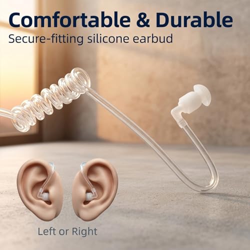 Image of ZORBES 2 Pack Earphone Microphone for Walkie Talkie Two Way Radio Earphones 2-Pin Mic Headset Earpiece, Walkie Talkie Earpiece with Mic 2 Pin Headset Clear Acoustic Tube Rotatable Design