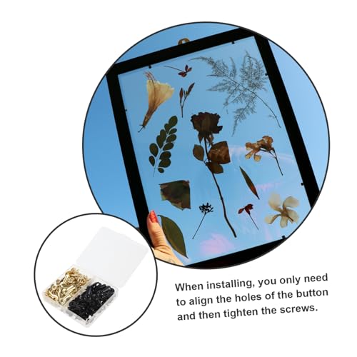 Image of PRETYZOOM 120pcs Metal Photo Frame Backing Clips Turn Button Screws Picture Frame Hanging Hardware Kit
